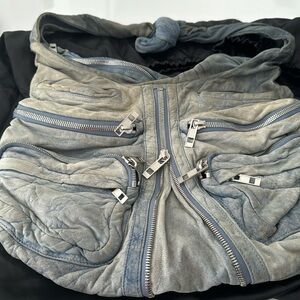 Alexander wang 2009 edition denim leather zipper bag